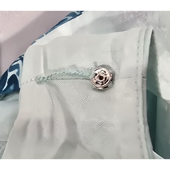 Ann Taylor Womens Silk Dress Empire Waist Babydoll Floral Blue Fairy Y2K Size 10 - Picture 11 of 16